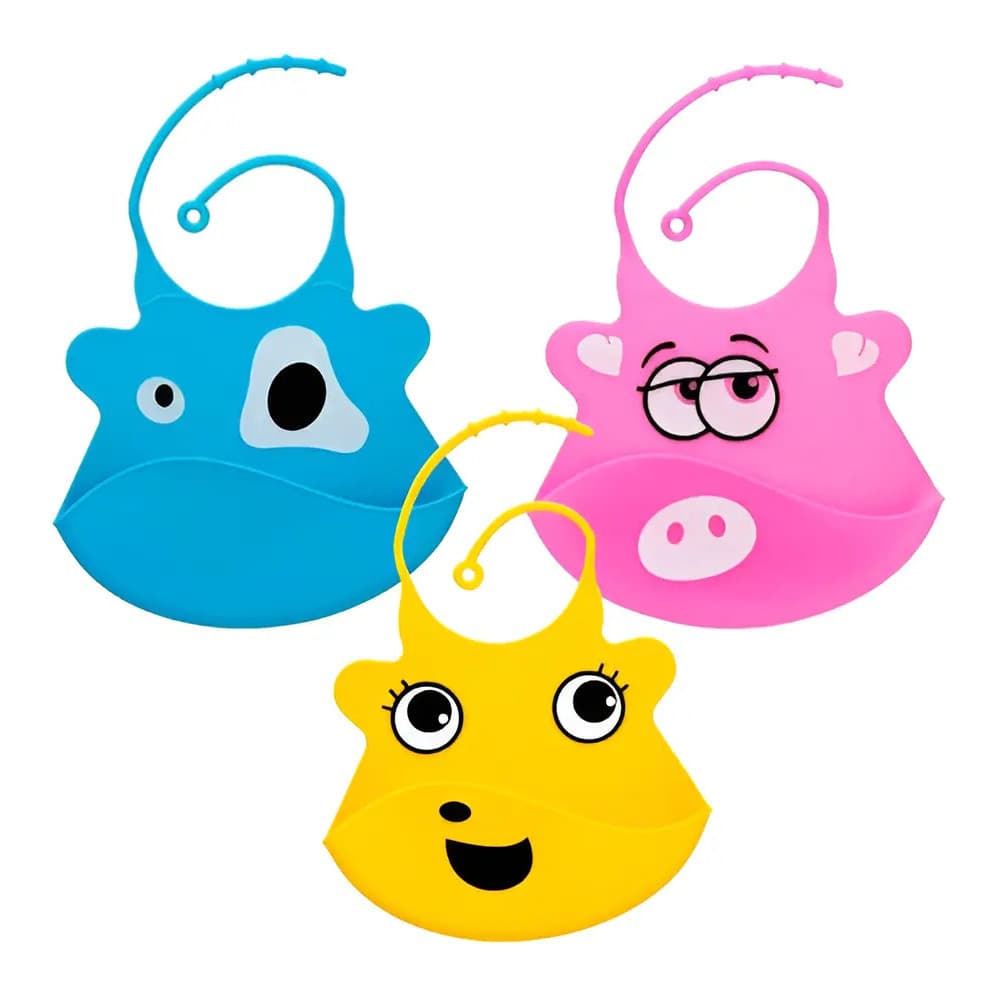 Babador Infantil De Silicone Bebê Impermeável Migalhas