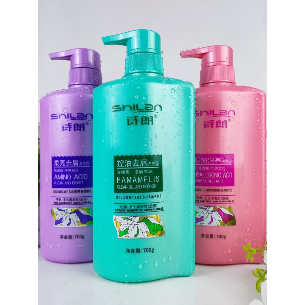 Shilang Shampoo Controle de Óleo Fofo Anticaspa Aroma Macio Duradouro Melhora o Frizz Silk Shampoo Loção Anti-Seca
