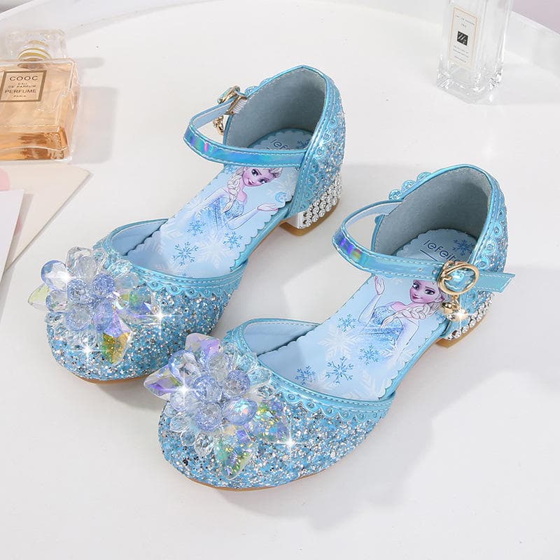 Meninas sandálias moda novo estilo primavera outono verão salto alto elsa Baotou meninas crianças princesa elsa cristal