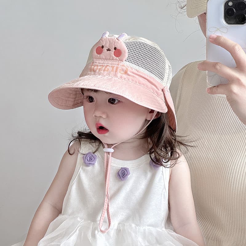 Chapéu de bebê de verão estilo fino respirável protetor solar chapéu de sol dos desenhos animados meninos meninas crianç