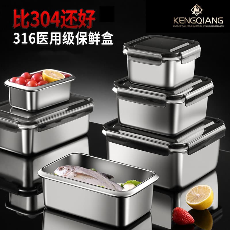 316 aço inoxidável fresco-mantendo caixa micro-ondas aquecimento lancheira frutas lancheira bloqueio fresco Freezer gela