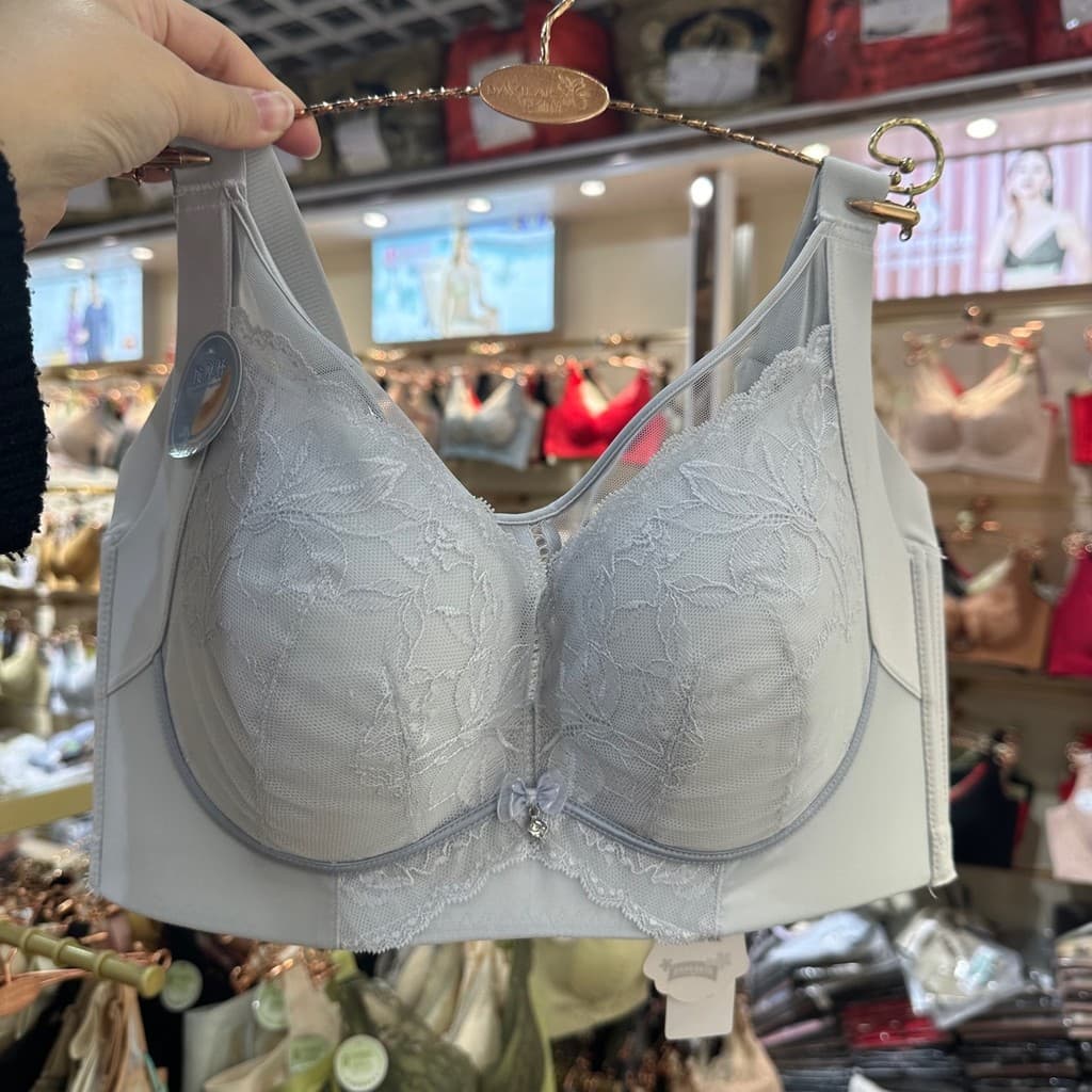 8425 não magnético tamanho grande copo cheio seios grandes pequenas partículas massagem D copo roupa interior sem ajuste