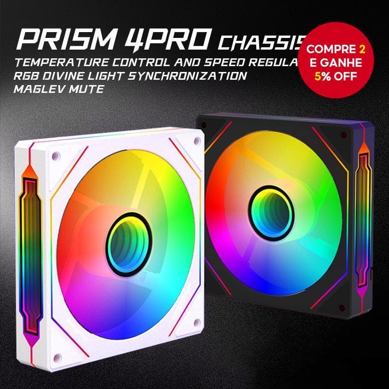 Controlador de Ventilador para Laptop Argb Prism 4pro, Dissipação de Calor no Gabinete PC, Luz Colorida de
