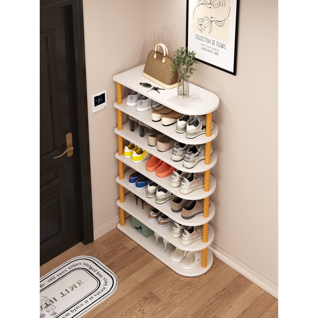 Sanmeng simples sapato Rack pernas de madeira maciça Multi-camada casa não ocupa porta de entrada Local pequena porta es