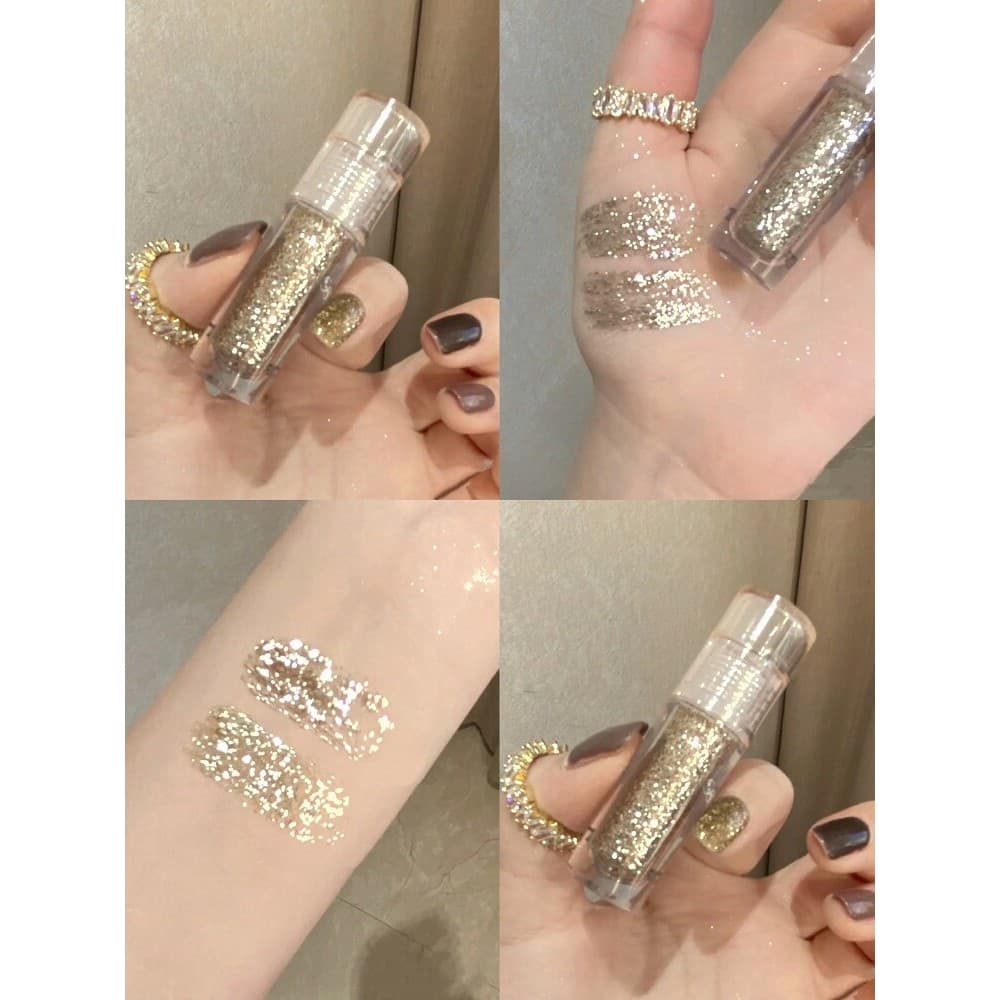 Xiaohongshu mesmo estilo Hualolia sombra líquida Super glitter monocromático deitado bicho da seda líquido fino brilho d
