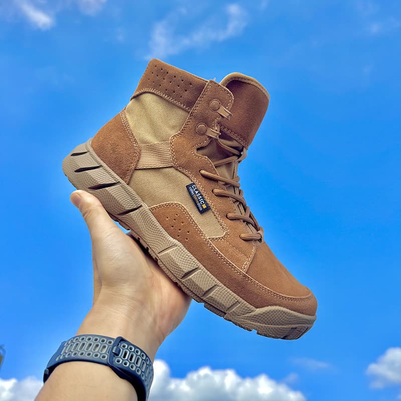 Língua integrada ao ar livre botas gerais dos homens lona Martin botas tubo curto à prova de solo botas deserto britânic