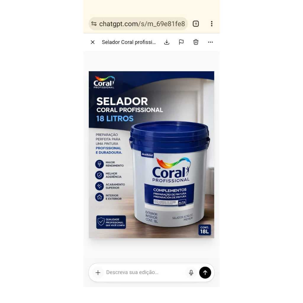 Selador  Coral Proficional Alta Performance