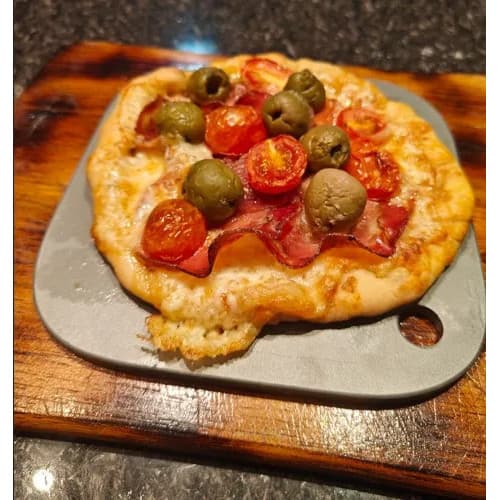 Chapa De Aço Refrataria Para Assar Pizza Na Airfryer 17x17cm