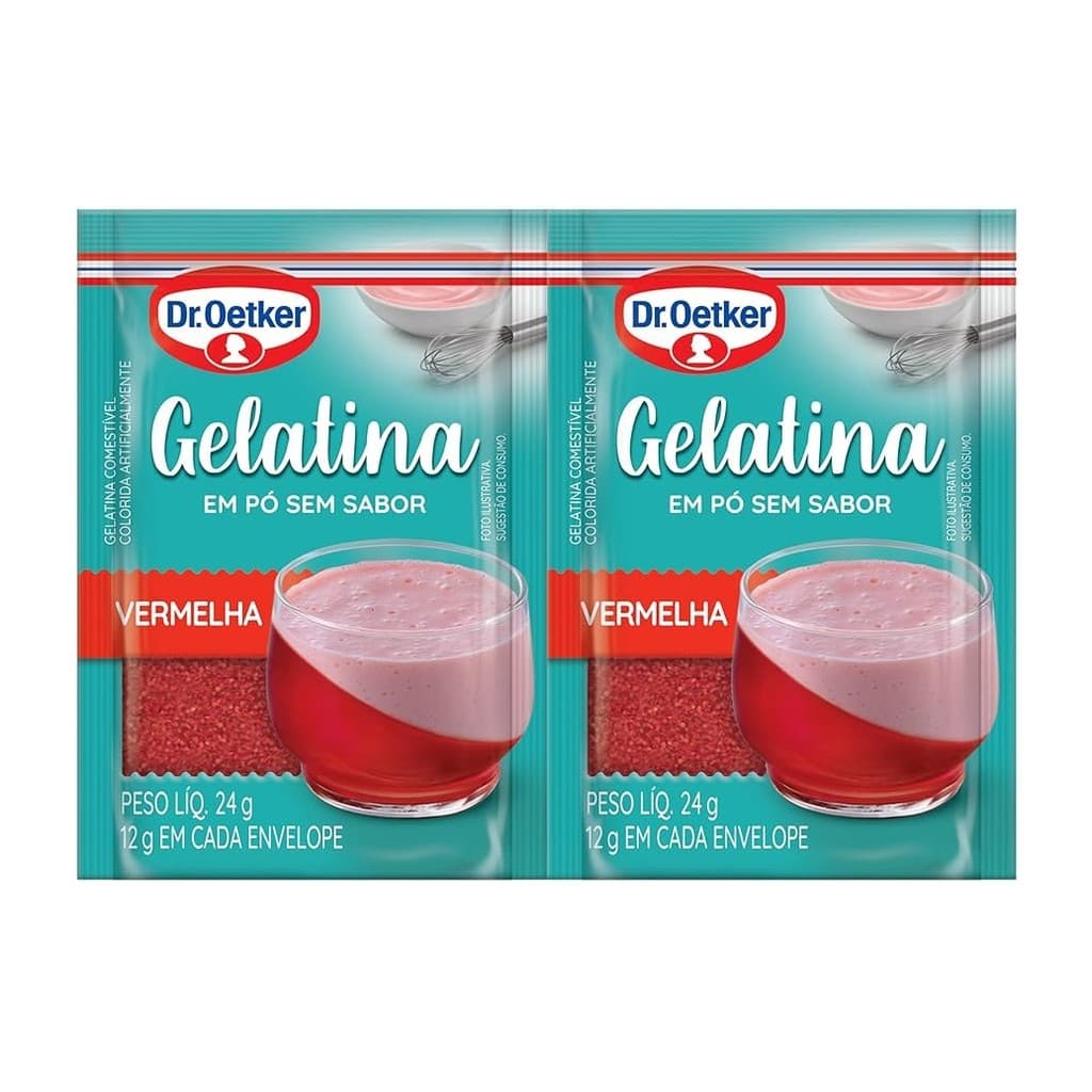 GELATINA SEM SABOR DR. OETKER 24g - VERMELHA