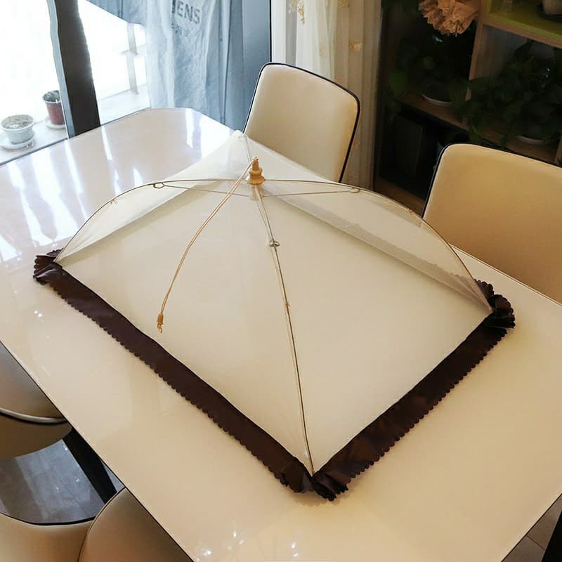 Capa de prato transparente dobrável mesa de jantar comida anti-poeira capa guarda-chuva sobras domésticas anti-mosca cap