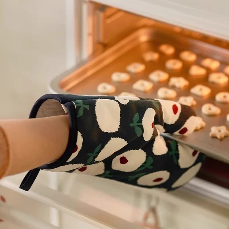 Estilo japonês luvas de isolamento térmico forno de microondas algodão linho cozinha especial luvas de cozimento forno r