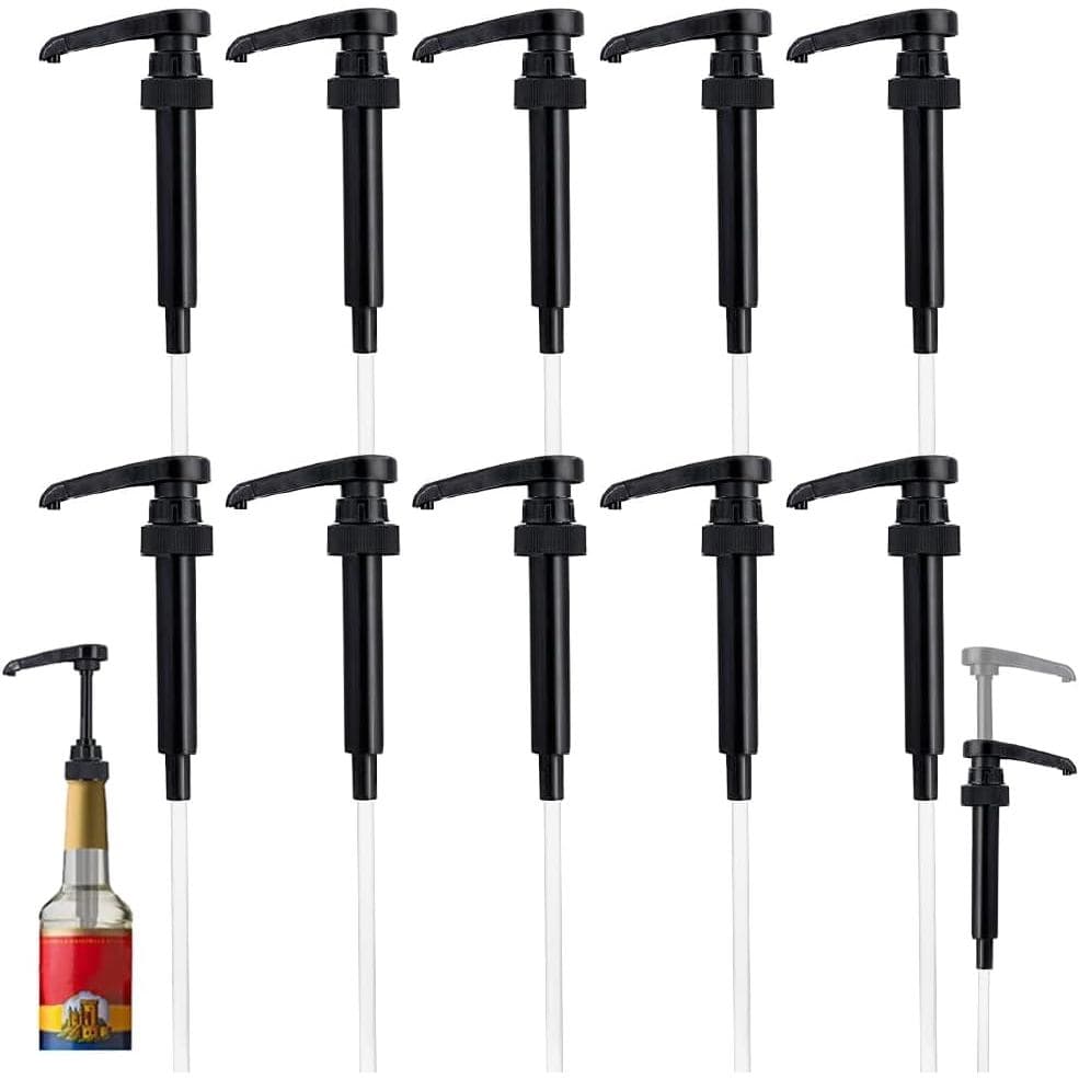 10 Pacotes de Dispensadores de Xarope de Café Preto, Compatíveis com Garrafas de 750ml/25,4 Oz, Ótimos para Misturas de