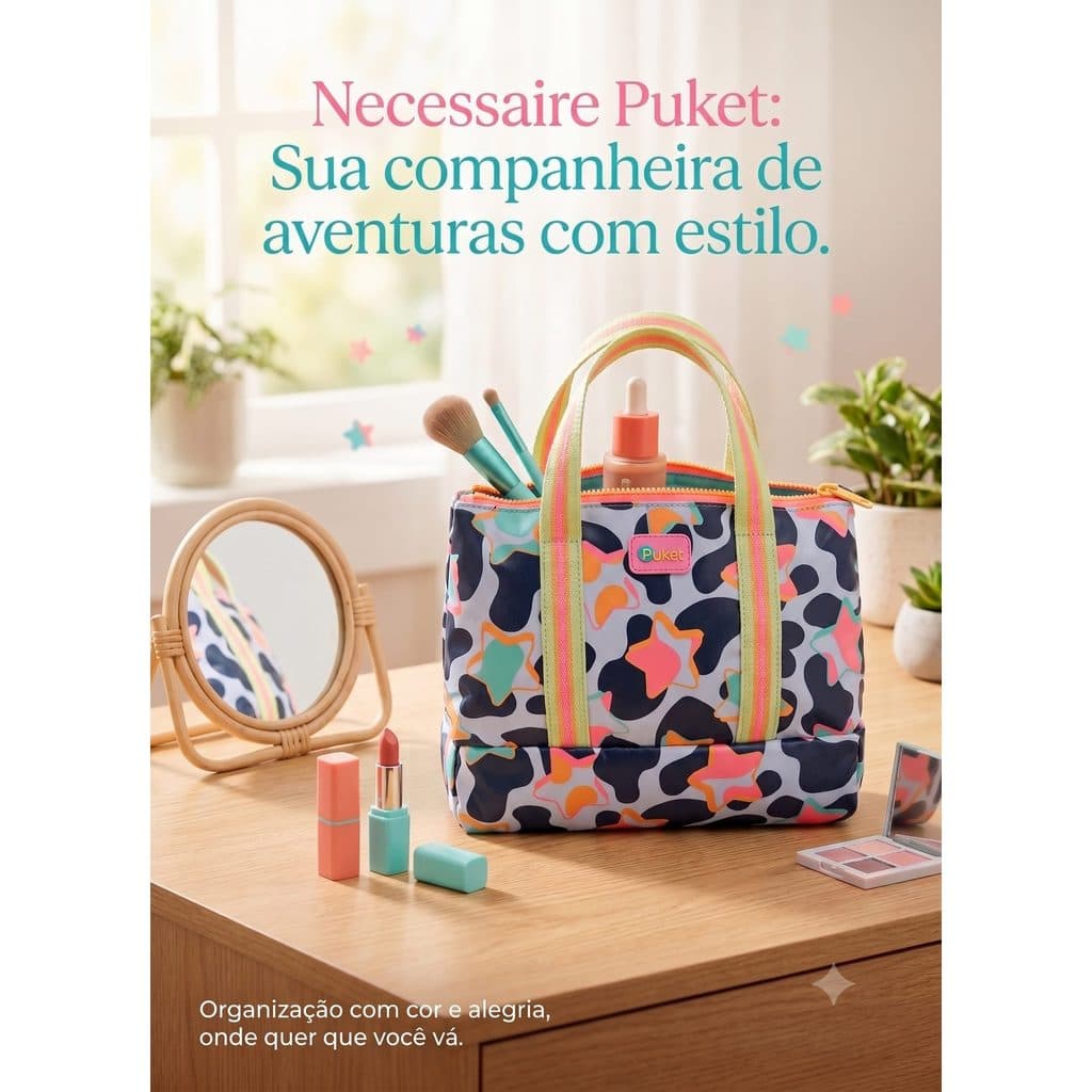 Necessaire Grande Organizador Viagem Vaca Moosic Branca