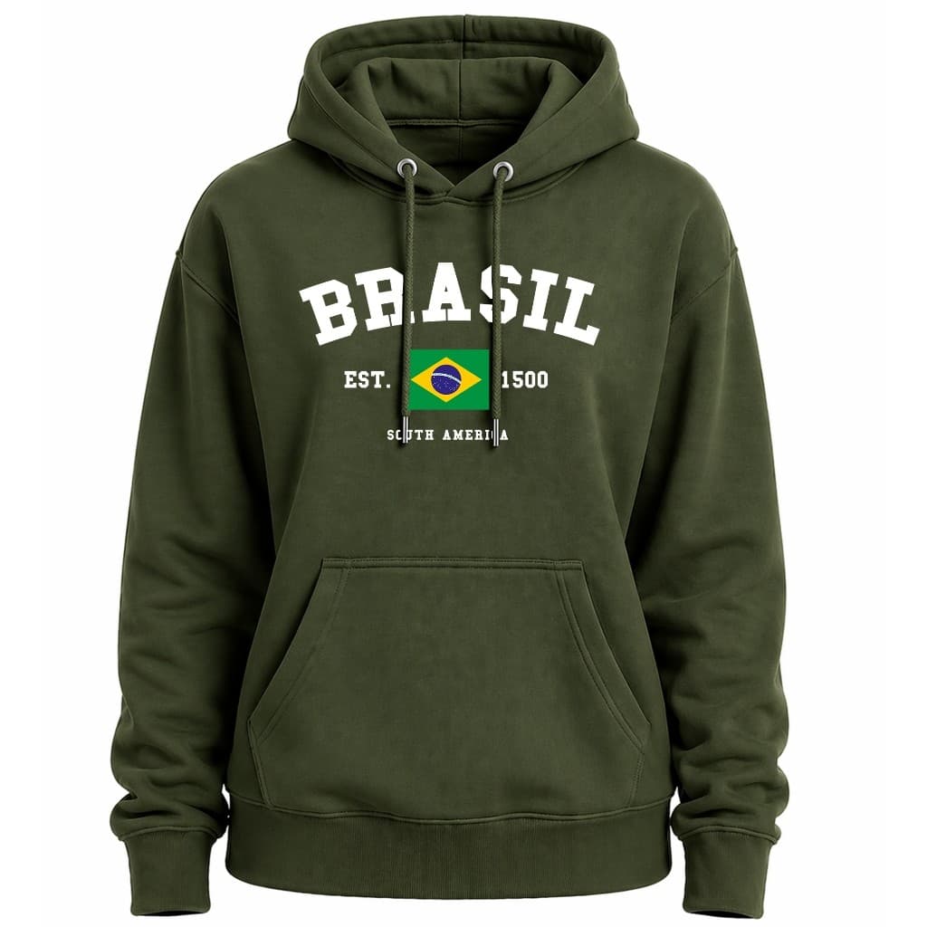 Moletom Canguru Seleção Brasil Copa Do Mundo Blusa De Frio Adulto Infantil Time Unissex Premium