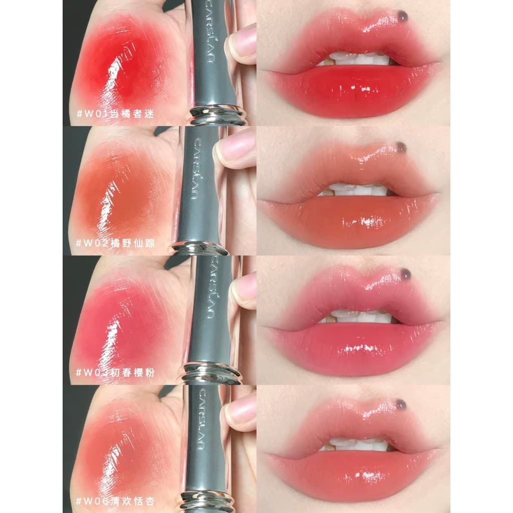 Cazilan marca nova água beijo batom amostra batom feminino outono inverno clareamento cor Nude tubo de prata liso w03 am