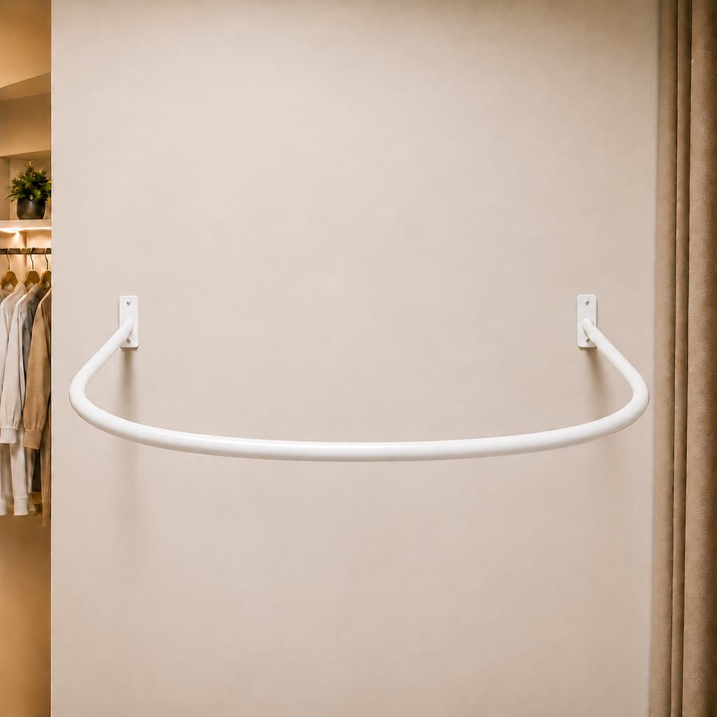 Provador em Arco Formato U 92CM X 92CM Aço Reforçado Branco ou Preto Acompanha Parafusos e Buchos
