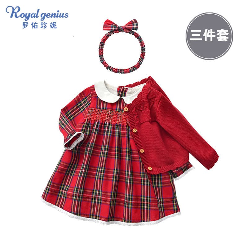 Terno de bebê feminino ano novo vestido de princesa primavera outono vestido de bebê estilo ocidental princesa menina pr
