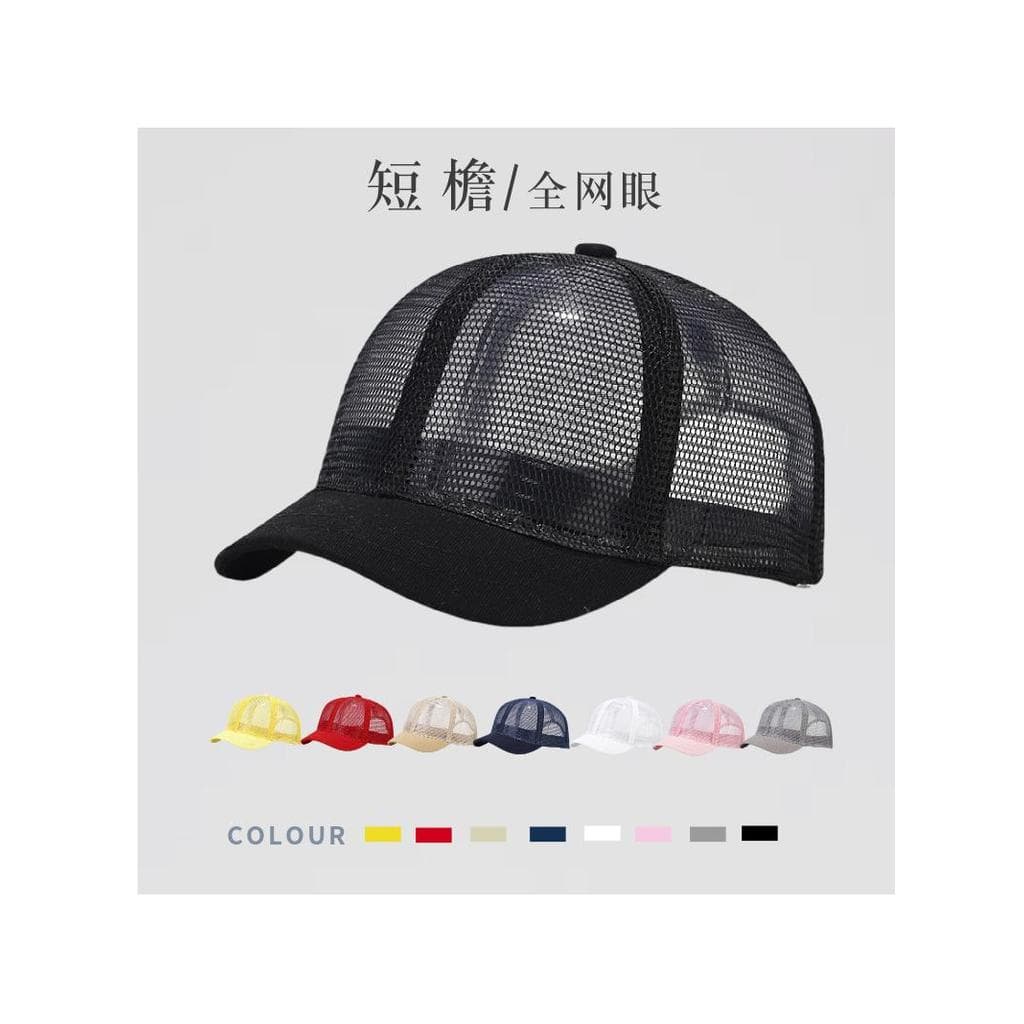 Novo estilo boné de beisebol de aba curta malha completa respirável fino chapéu equestre masculino na moda feminino ins