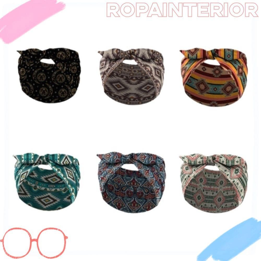 ROPAINTERIOR Faixas De Cabelo Boêmias , Faixa De Cabeça Elástica Com Estampa Boho Nó Vintage , Acessórios Para , Turbant