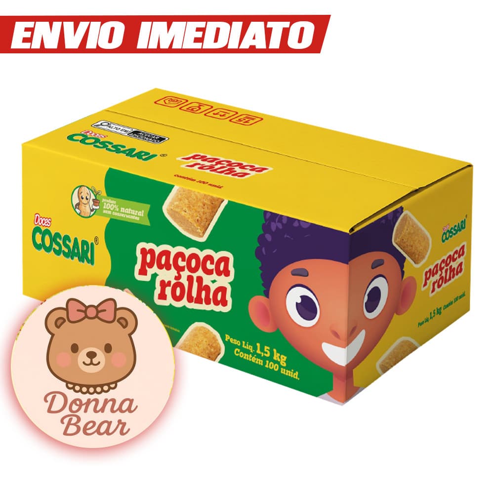 Paçoca Rolha  100 unidades embaladas  Doce para lembrancinha atacado aniversário paçoquinha