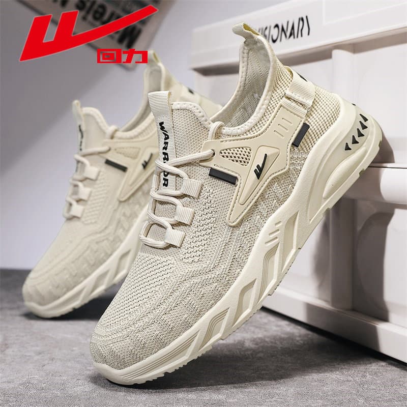 Puxar para trás sapatos masculinos 2024 novo estilo verão respirável voando tecido malha sapatos casuais masculino corre