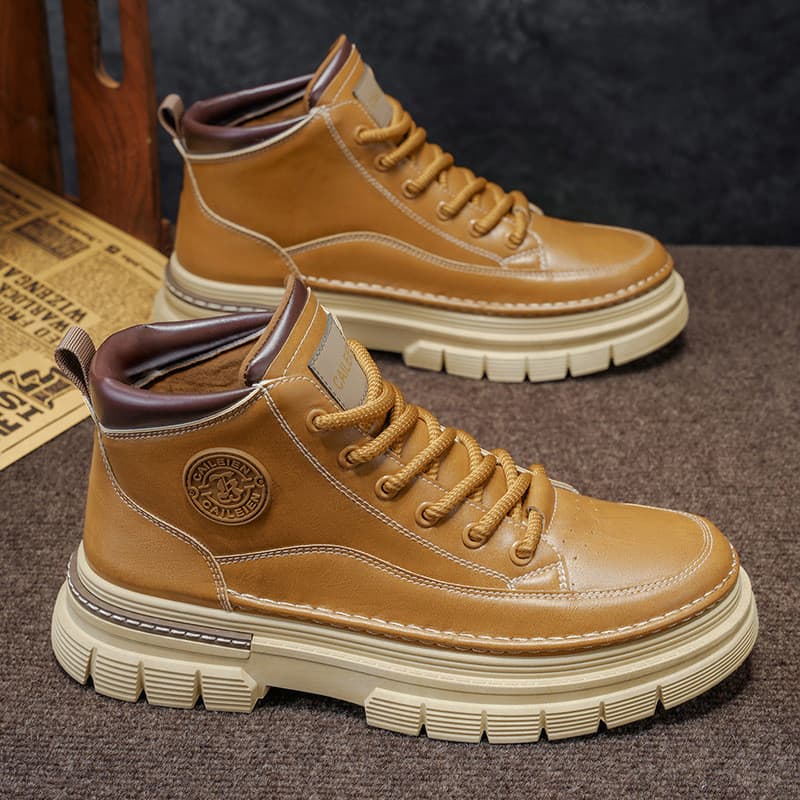 Martin botas masculinas de alta qualidade 2025 novo estilo outono estilo britânico Retro meados de topo de sola grossa a