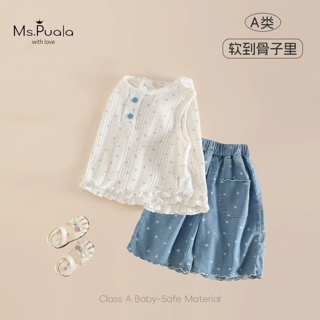 2026 novo estilo doce estilo bonito meninas bolinhas Jeans crianças moda calças casuais segurança