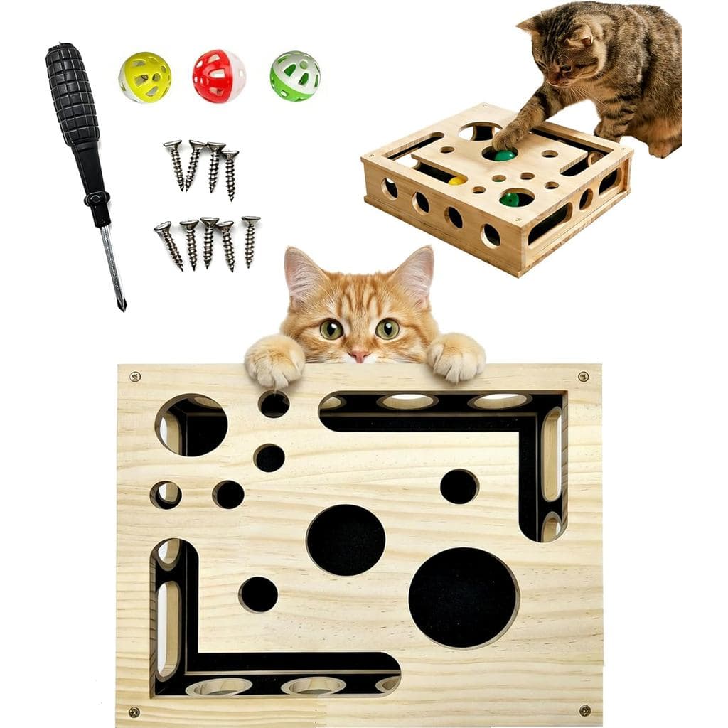 Caixa De Enriquecimento De Quebra-Cabeça Para Arranhões De Gatos , Lixa De Unhas Com Interna , De Corte Sem Estresse , A