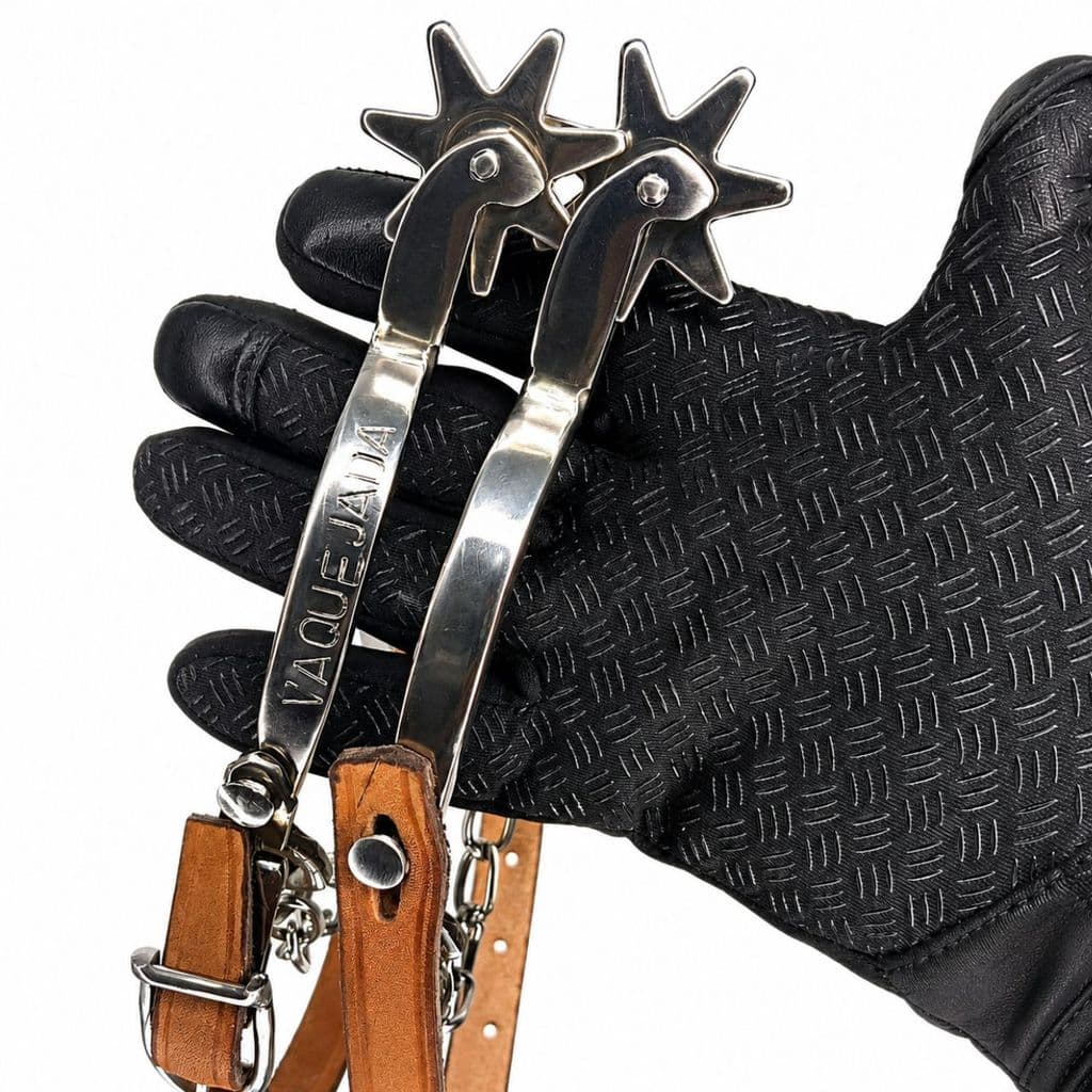 Espora De Vaquejada Inox Correia Couro De Brinde oferta