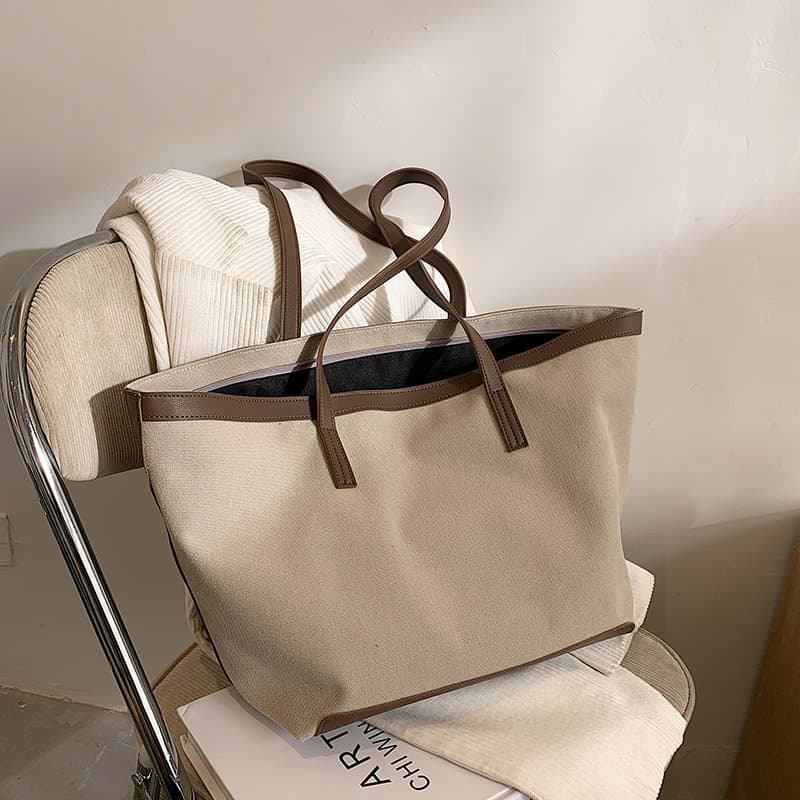 Novo estilo sacola de lona de um ombro passeio multifuncional mãe bebê saco coreia leve mamãe saco de compras de grande