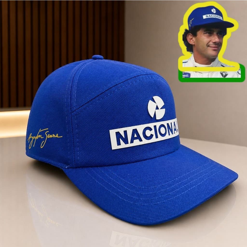 Boné Nacional Senna Retrô F1 Mega Promoção