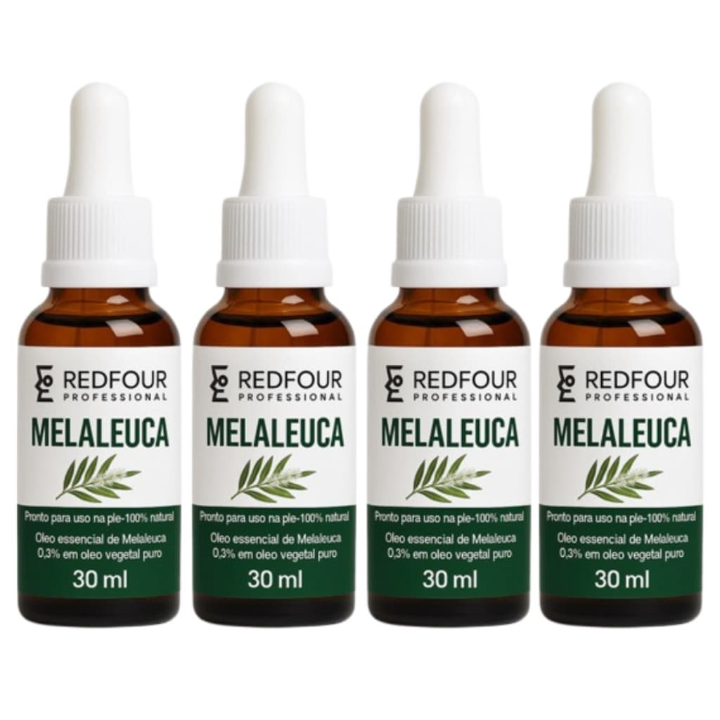 kit 4 RedFour Óleo Essencial De Melaleuca  30ml