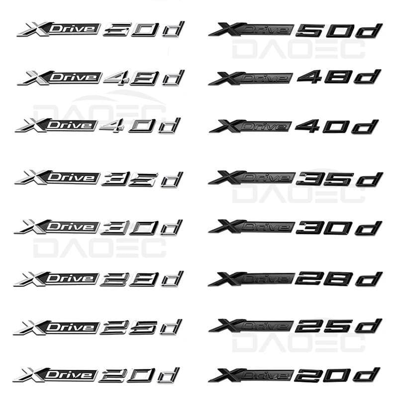 Adesivo De Decalques Com Emblema De Letras Cromadas Para Porta-Malas De Carro BMW XDrive 20d 25d 28d 30d 35d 40d 48d 50d