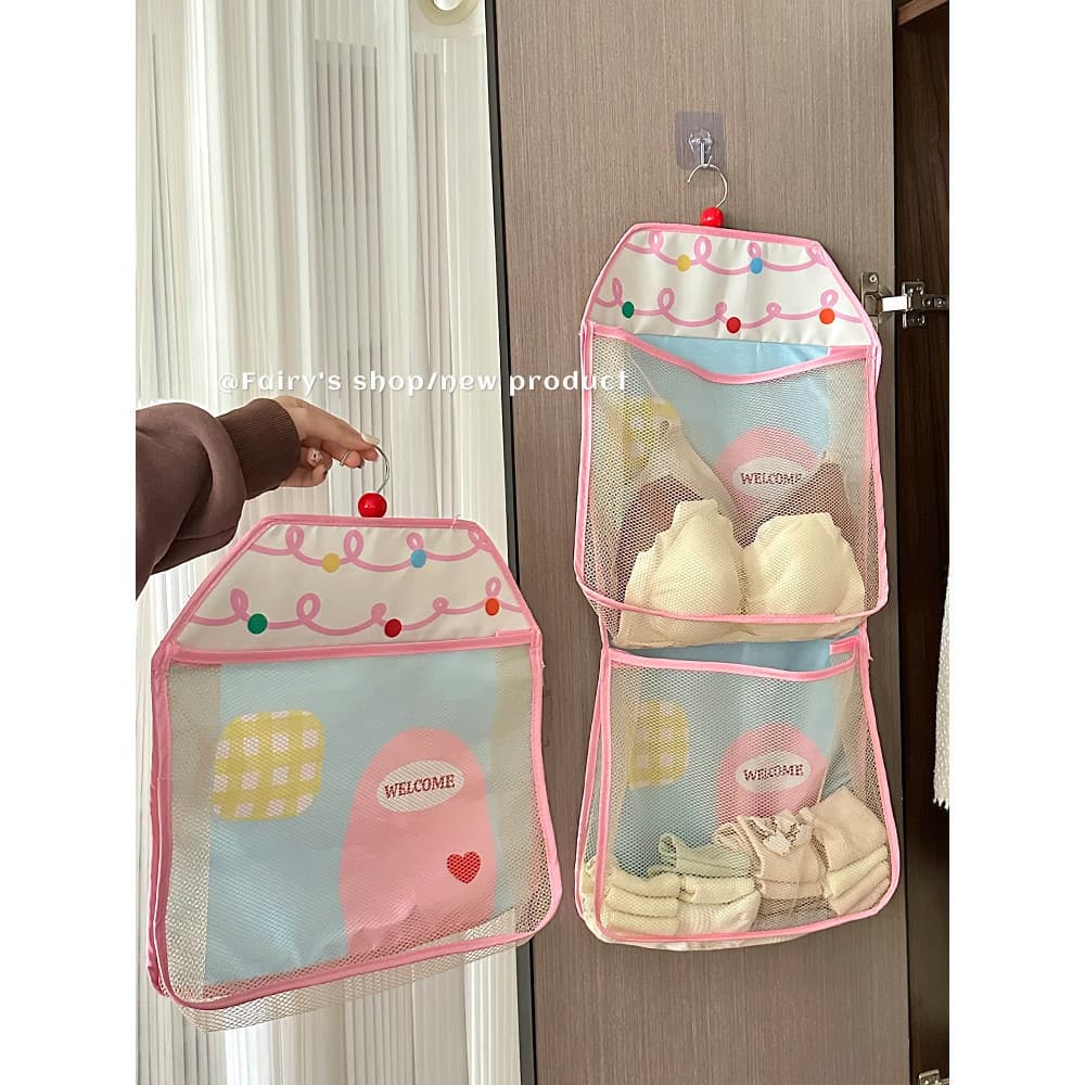 Saco de suspensão de armazenamento de casa pequena pendurado dormitório de grande capacidade guarda-roupa doméstico meia