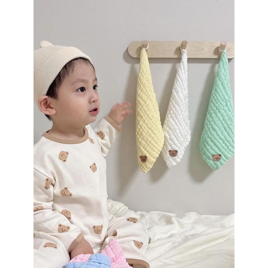 Coreia coreia ins bebê Saliva toalha dos desenhos animados urso recém-nascido Burp pequena toalha quadrada crianças toal