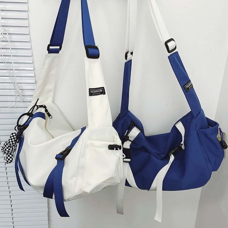 Bolsa de ombro ins japonês Harajuku All-Match bolsa mensageiro de grande capacidade bolsa de ombro masculina na moda