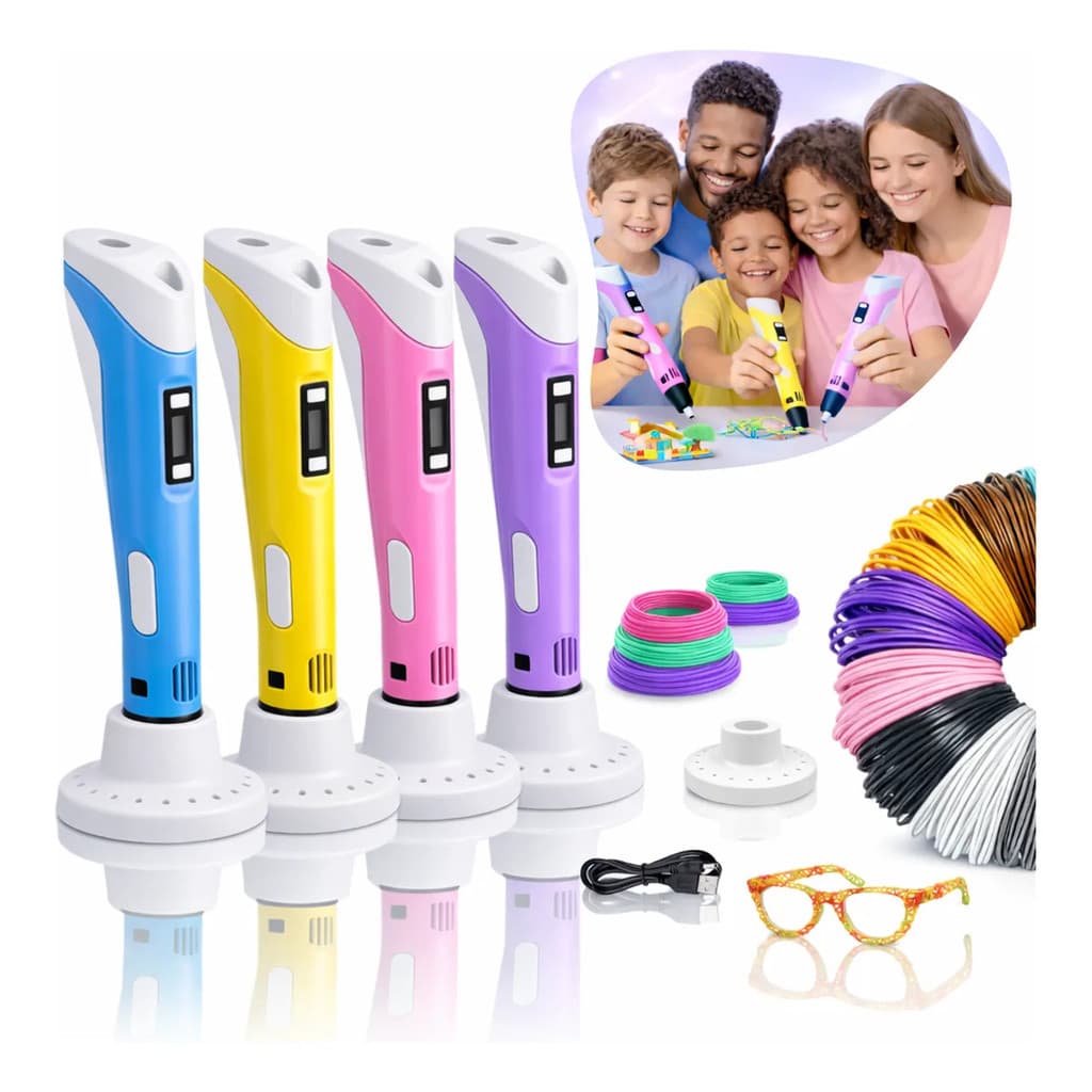 Caneta Profissional Para Impressora 3D Infantil Com Recarga E Usb