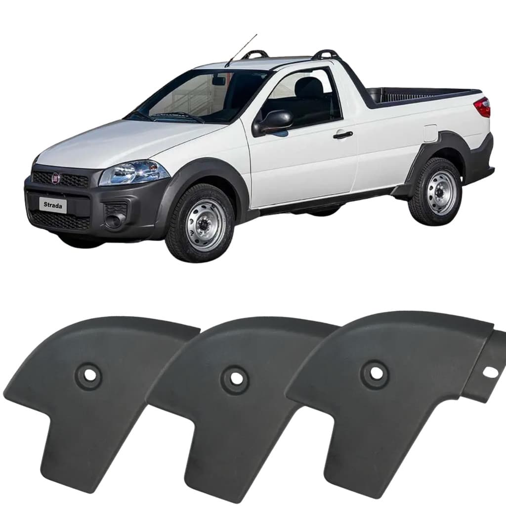 Acabamento Moldura Cantoneira Caçamba Kit 3 Uni MOPAR/Fiat Orig 735258679