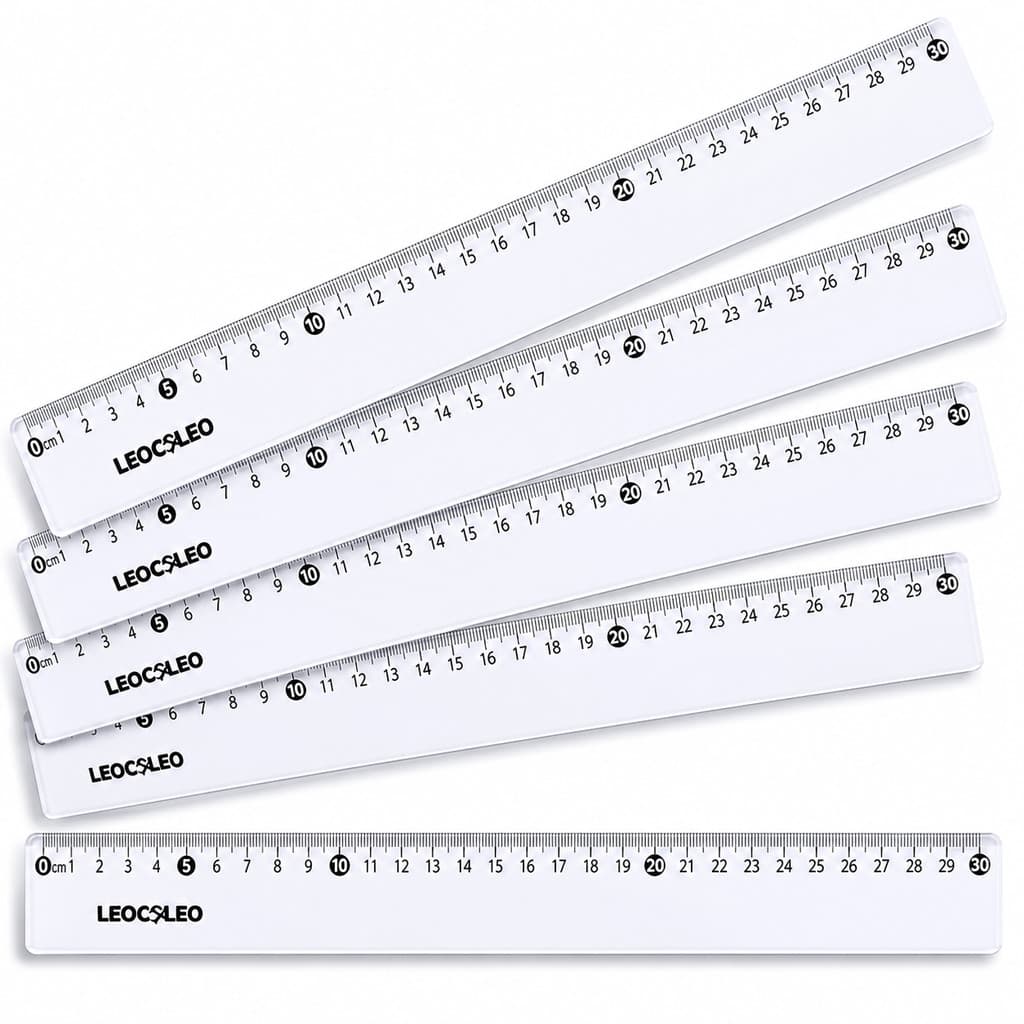 Kit 25 Regua 30cm Transparente Plastico Resistente Leo Leo