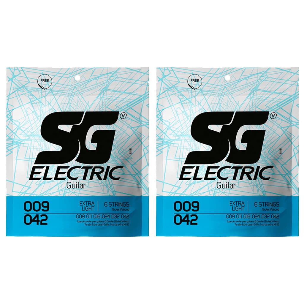 Kit 2 Encordoamento P/Guitarra 009 SG Extra Leve