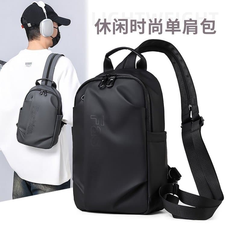 Bolsa de peito masculina pequena mochila de ombro saco do mensageiro textura High-End pequena bolsa multifuncional Casua