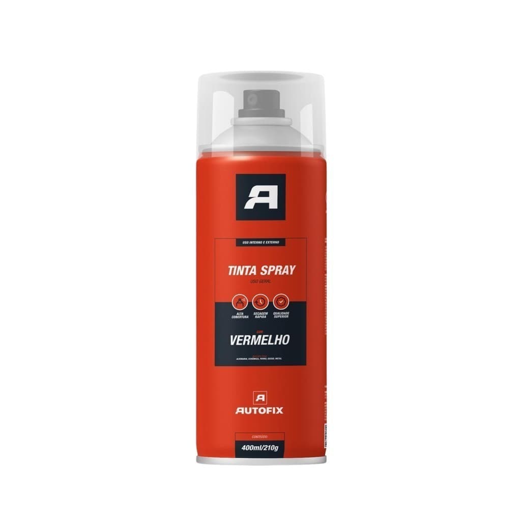 5 Tinta Spray Vermelho   Plástico  400ml – Secagem Total ok