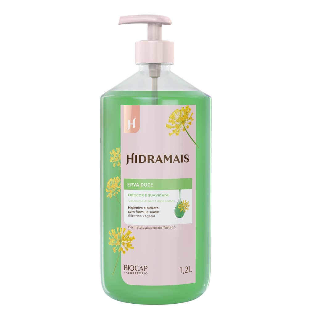 Sabonete Líquido Erva-Doce Hidramais 1,2L Pump Glicerina Vegetal