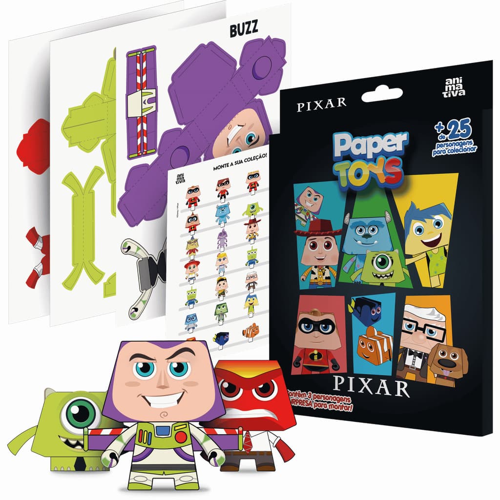 Paper Toys Personagens Pixar - Sortidos