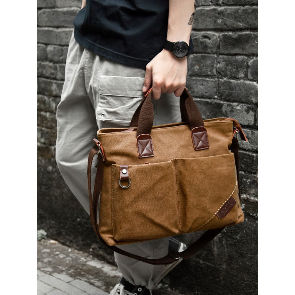 Bolsa de lona masculina 2025 novo estilo multifuncional bolsa de ombro ao ar livre bolsa mensageiro maleta Casual na mod