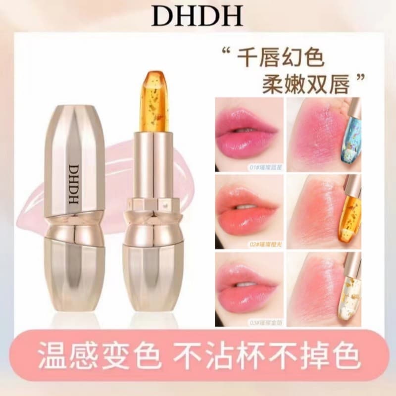 DHDH batom termocrômico gelatinoso transparente, hidratante, copo antiaderente, não desbota, linhas labiais, mulheres gr