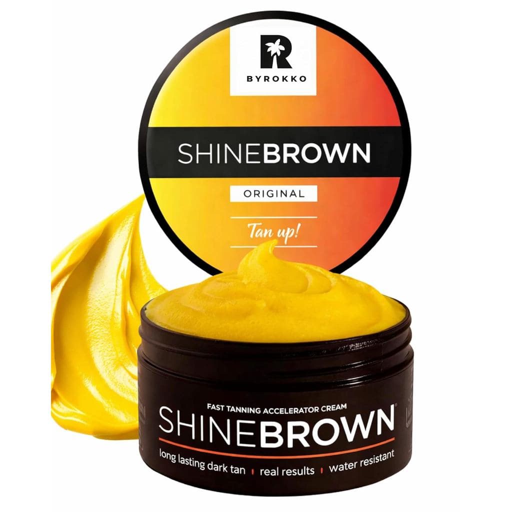 Loção Aceleradora de Bronzeado BYROKKO Shine Brown - Creme para Bronzeado Rápido e Escuro para Uso Interno e Externo com