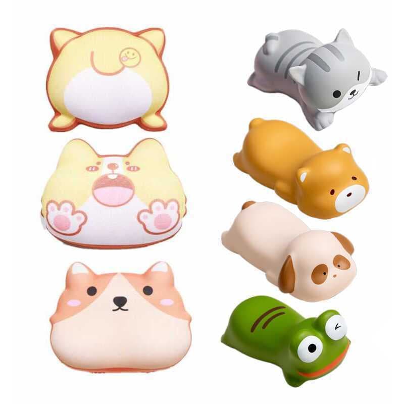 Descanso de Pulso Ergonômico para Mouse em Forma de Animal Fofo, Suporte de Espuma de Memória para Mesa de Trabalho e La