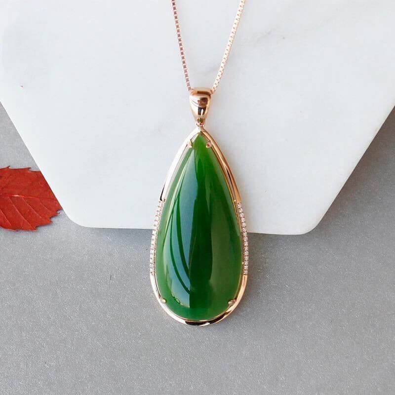 Colar com pingente de cristal verde esmeralda, simples e elegante, para mulheres, presente de joia para pescoço 5KML