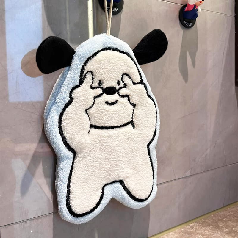 Caneta Ye filhote de cachorro toalha de mão pendurado bonito Super absorvente engrossado toalha lenço cozinha banheiro